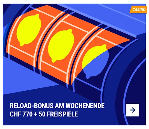 Illustration eines Spielautomaten mit Zitronen-Symbolen auf den Walzen und Bonusangebot