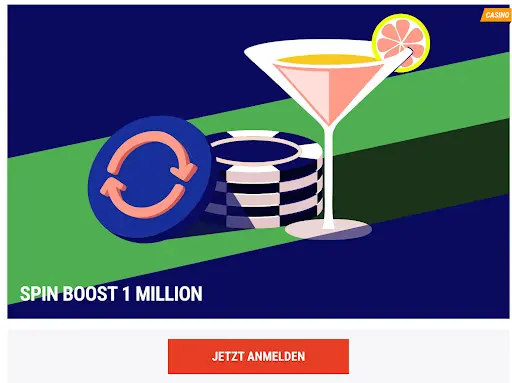 Spin Boost 1 Million Promotion im Tikitaka Casino – Chips und Cocktail